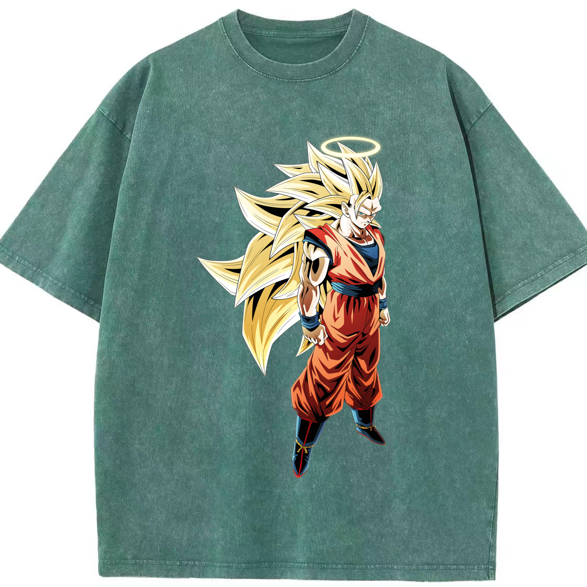 （画像用） ドラゴンボール 孫悟空（そん ごくう）Son Goku カカロット DRAGON BALL Kakarotto 綿100% ヴィンテージ風 半袖Tシャツ（フロントプリント）